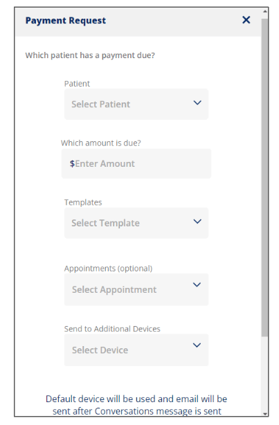 payment request screenshot