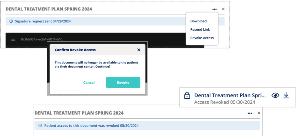 Secure Documents delete an uploaded document screenshot