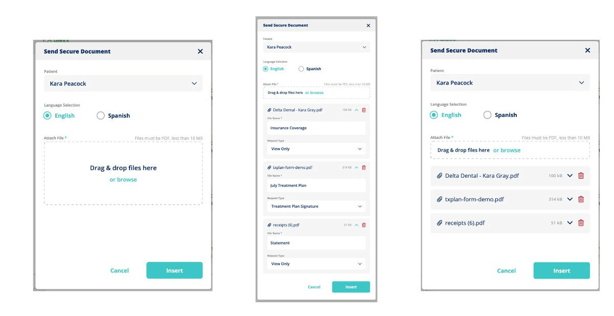 Secure Documents upload multiple docs at once screenshots