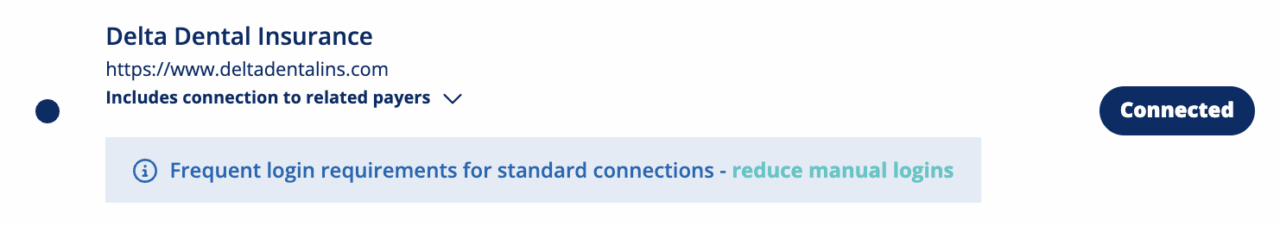 Delta Dental Insurance frequent login requirements screenshot