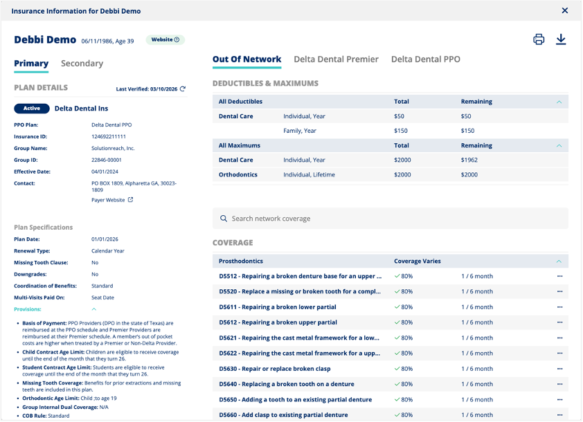 Insurance Show verification source and expand views screenshot