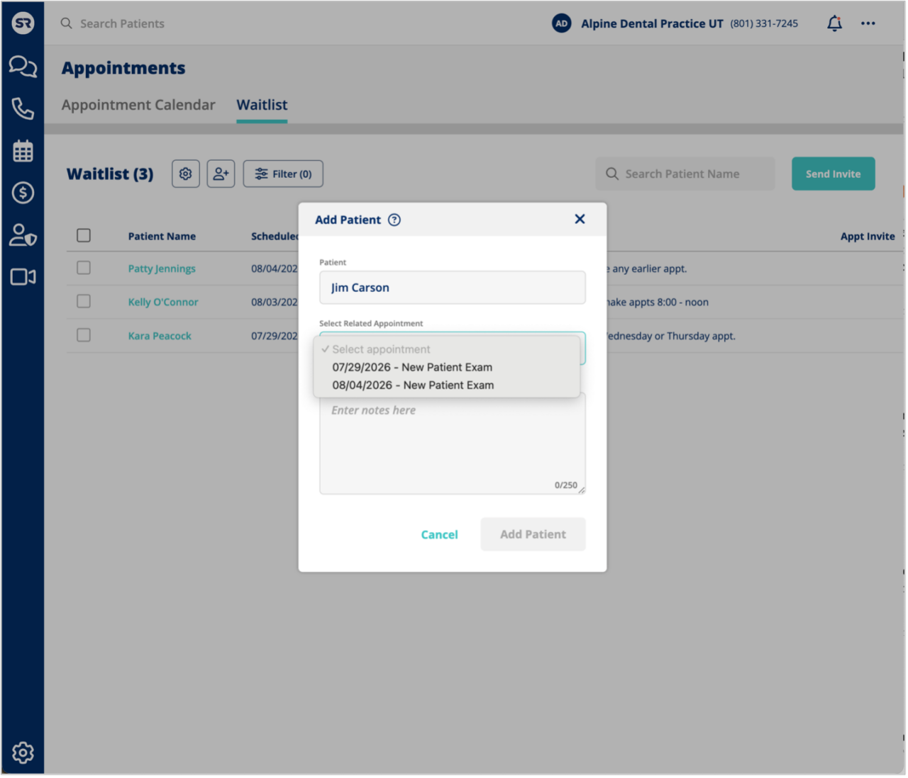 Conversations Waitlist messages screenshot