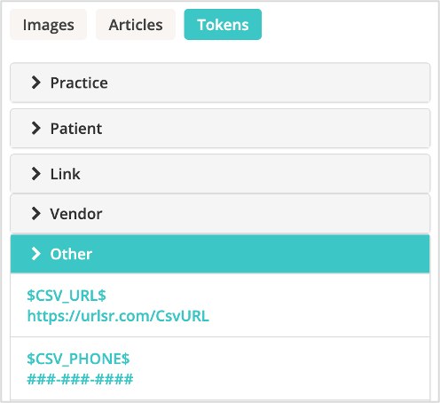 Location Hub Newsletters Text/image link option screenshot