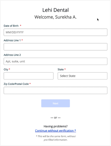 Intake Complete intake forms with less repeated data entry screenshot